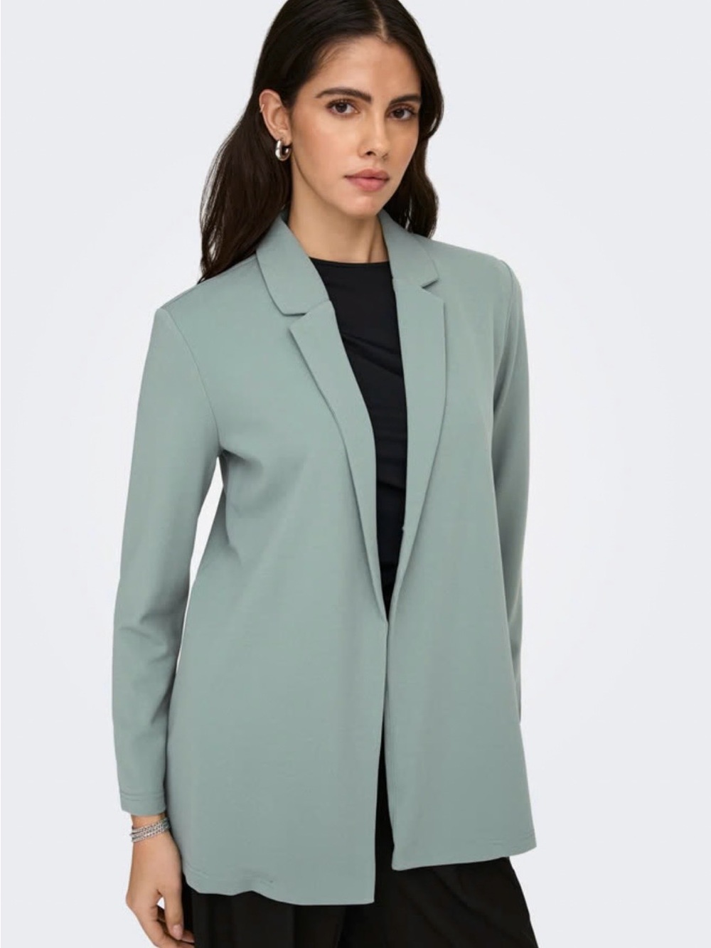Missguided Plus Sage Green Open-Front Blazer Jacket